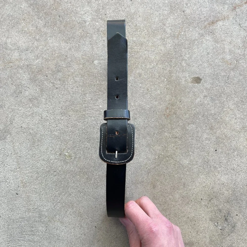 Black Faux Leather Belt